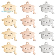 1Box 12Pcs 3 Colors 304 Stainless Steel Pendants Graduation Cap Charms Graduation Pendant 1.6mm Hole Graduation Cap Jewelry Charms for DIY Jewelry Bracelet Necklace Making