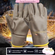 LANFYGOODSS Welding Gloves, Short Wear Resistant Labor Gloves,  Security Protection Cowhide Thick Sa
