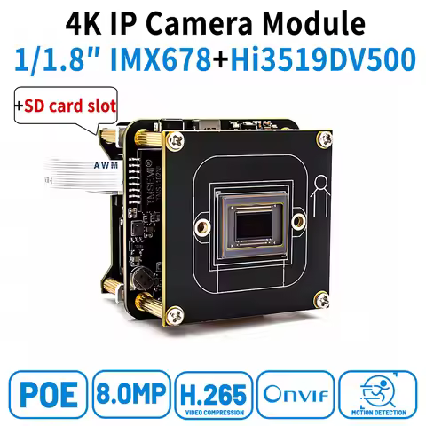WGWK 8MP Super Starlight IP Camera Board Hi3519DC500+IMX678 High Sensitivity Wide Dynamic Range Onvi