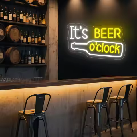 It's Beer O'Clock Neon Sign, Custom Home Bar Decor,Bar Neon Sign,Business Neon Sign,Personalized Gif