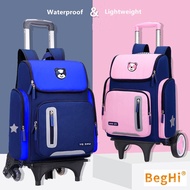 Trolley School Bag Beg Sekolah Roda Beroda 6 Wheel Primary School Boy Girl Kids Trolley Bag Troli Budak Perempuan Kanak 