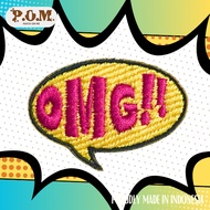 Iron Patch EMBROIDERY - OMG  - Emblem Badge - 5 x 3.5 cm - Patch Words Series / Words