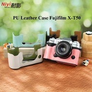 Fuji XT50 Camera Case PU Leather Bag Case Protrector Cover Fujifilm X-T50 Window Base Palm Pattern 1
