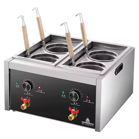 Electric Noodle Cooker Commercial Desktop Multi Head Noodle Cooking Machine Hot Pot Oden Wonton Cook