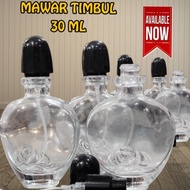 Botol Parfum kosong Mawar Timbul 30ml / Botol unik