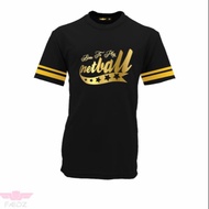 Baju Jersi NETBALL Born To Play Netball Gold Print Microfiber Drifit For Adults Unisex