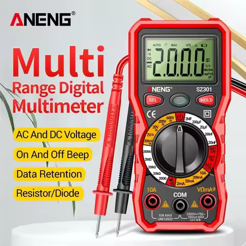 ANENG SZ301 Digital Multimeter Multi range AC/DC Voltage Current Resistance Automatic Ohm Current Me