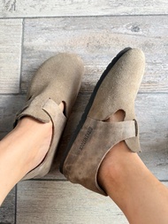 EU38 ，Birkenstock， London, Taupe, Suede leather， Genuine Leather shoes