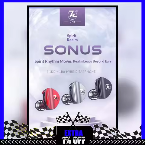 7Hz Sonus Hybrid In Ear Monitors 1DD 1BA HiFi IEM Earphones Detachable 0.78mm 2Pin Cable For Gifts