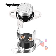FAY 2pcs Temperature Switch, Normally Closed KSD301 Thermostat, Portable Snap Disc Sliver N.C Adjust Temperature Controller