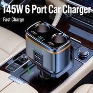 PD45W Fast Charger 6-in-1 Car Charger Vehicle Display Lighter 12V 24V Dual USB