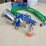 Paket (3Pcs) SAGOLA F75 G Tabung Atas 400ml Spray Gun + Air Filter + Tekiro Recoil Hose 9 Selang Ang