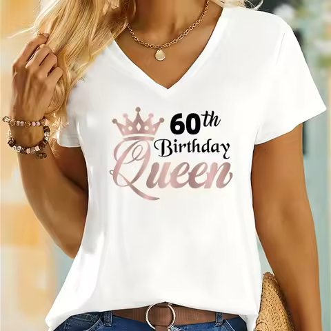 Classic Graphic Queen 60th Birthday T-shirts Fabulous 60 Years Old T-Shirt Women Queen 60th Birthday