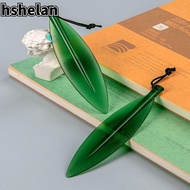 HSHELAN Willow Leaf Shape Letter Opener Tool, Plastic Green Letter Opener Bookmark, Practical Durable Pointed Tip Cut Paper Tool