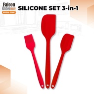 [NEW] Falcon Kitchenware Silicone Set 3-in-1, Silicone Baking Brush, Silicone Baking Spatula Large &