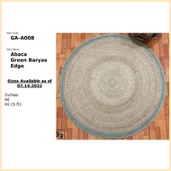 ▤ ☃ ❂ GA-A008 - Abaca Round Carpet Green - Small sizes - Natural material - 40 & 60 inches