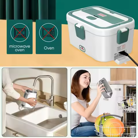 Electric Lunch Box Food Warmer 1.8 L 80W Camping Bento Picnic Portable Food Heater Car/Truck/Home in