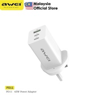 Awei PD11 65W Power Adapter Fast Charging UK Charger Mobile Charger PD65W Fast Charger UK Plug Charg