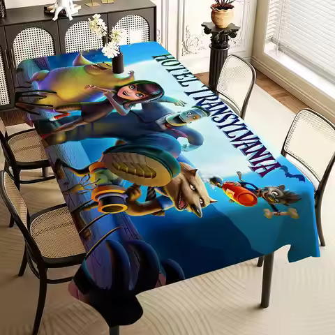 H-Hotel Movie Cartoon T-Transylvaniaes Tablecloth Waterproof Stain Resistant Party Decoration Dining