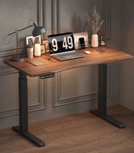 120X60CM 雙摩打 加厚 電動升降書枱 黑胡桃色 電動升降枱 辦公桌 電動升降桌 辦公枱 | Electric Height Adjustable Standing Desk Office Ta