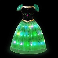 ชุดราตรีสาวไฟ LED แช่แข็ง Elsa Anna Princess Ariel ชุด Coslplay Encanto Mirabel ฮาโลวีน Luminous Prom Gowns