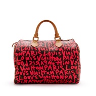 Louis Vuitton Stephen Sprouse Pink Monogram Graffiti Coated Canvas Speedy 30 Gold Hardware, 2009