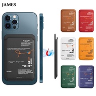 [Woo Fashion Case] JAMES กระเป๋าเก็บบัตรหนัง PU สำหรับกระเป๋าแม่เหล็ก Magsafe เคสกระเป๋าสตางค์ iPhone 12 13 14 11 Pro Max X XS XR Samsung