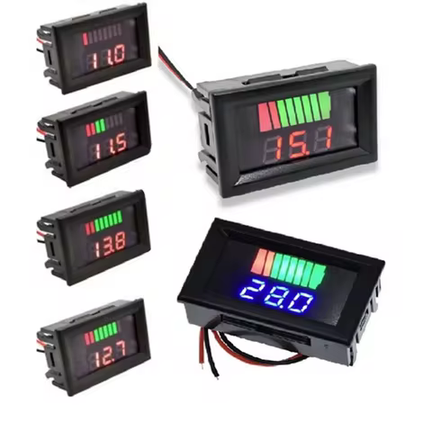 12V 24V 36V 48V 60V Car Battery Charge Level Indicator Lithium Battery Capacity Meter Tester Display