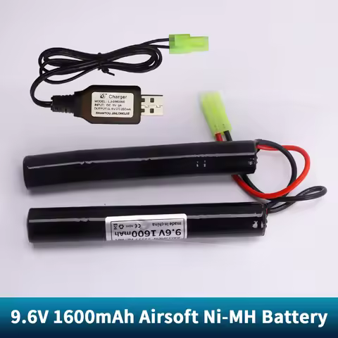 Ni-Mh 2/3A 9.6V 1600mAh Butterfly Airsoft Battery with Mini Tamiya Connector for Guns M110 SR25 M249