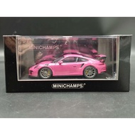 Mini Cut Minichamps 1: 43 Scale Porsche 911 (991) GT3RS Macho Pink 2016 German Model Magazine Modell