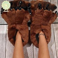 Bear paw personality indoor cotton slippers Bear paw leopard print and solid color paw shoes cartoon