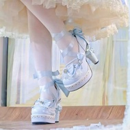 Lolita high-heeled Lolita shoes with bow ribbon and special-shaped lolita shoes for women
