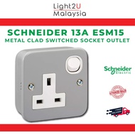 Schneider 13A ESM15 Metal Clad Switched Socket Outlet