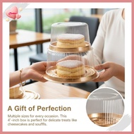 Purelove> 4 6 8 10 Inch Cake Box 10Pcs Transparent Reusable Round Containers Suitable for Bakery Dis