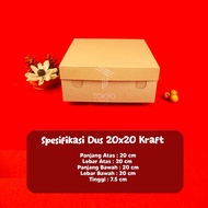 Kotak Nasi Kraft 20x20 Kotak Nasi / Kotak Kue Snack
