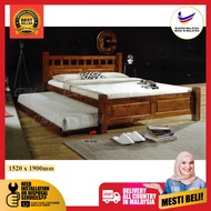 Abby Imported Ethopia Solid Wood - Queen Size Wooden Bed / Single Bed / Katil Kayu 1900MM X 915MM by IFURNITURE
