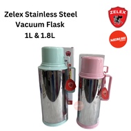 Zelex Stainless Steel Vacuum Flask 1L & 1.8L Thermos Flask Hot Water Termos Air Panas Tahan Lama 24j