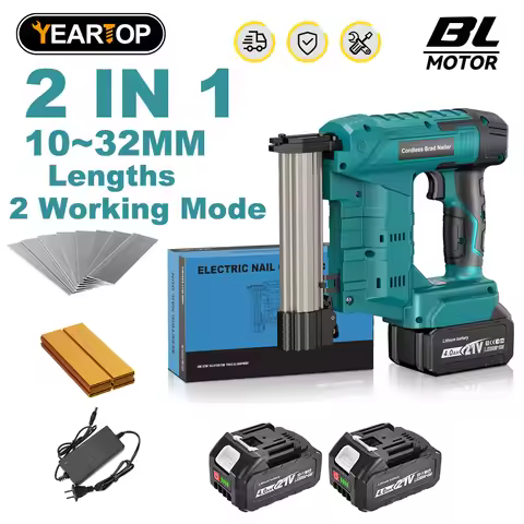 Brushless F10-F32 K415~K425 Electric Nail Staple Gun 2 in 1 Stapler Nailer Cordless Nail Gun Power T