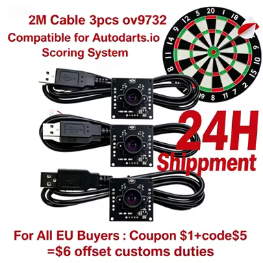 3-Pack OV9732 USB Camera 100° 1080p 1280x720 No Distortion 30FPS for Autodarts.io Dart Scoring Syste