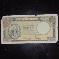 uang kuno indonesia seri hewan 1000 rupiah gajah 1957