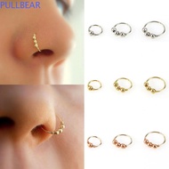 PULLBEAR Nose Ring Ear Cuff Jewelry Nostril Hoop Eyebrow Cartilage Helix Hoop Stud Round Beads