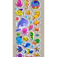 12x34cm FISH embossed sticker