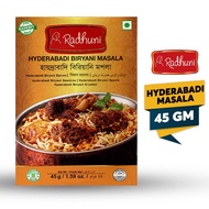 RADHUNI HYDERABADI BIRYANI MASALA (REMPAH KACHCHI HYDERABADI) 45 GM EXPIRED ON APRIL & SEPTEMBER 202
