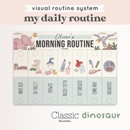 Bramble – Dinosaur Daily Routine Flip Board for Kids | Visual Schedule Chart | Autism, ADHD, PECS, H