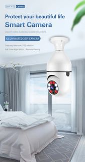1080P 室內支架監控 IP 網路夜視 360 度閉路電視攝影機 Wifi PTZ 攝影機燈泡  mceckp 1080P Indoor Holder Surveillance IP Network