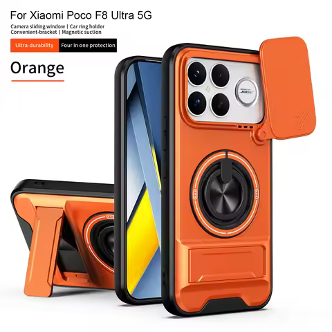 For Xiaomi Poco F8 Ultra Case Poco F8 Ultra Cover Phone Case Magsafe Magnetic Fold Holder Military A