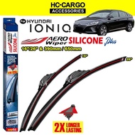 Hyundai Ioniq Aero Wiper Red Line Silicone Plus 1pair (16"/26" & 390mm/650mm) ~ U-Hook Type Hyundai 