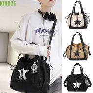 KIKO2E Large Capacity Shoulder Bag, Nylon Five-pointed Star Star Tote Bag, Simple Drawstring Street 