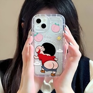 transparent Photo frame airbag case for iphone 14promax 11 13 12 7Plus X XS Max fashion Crayon Shin chan cover