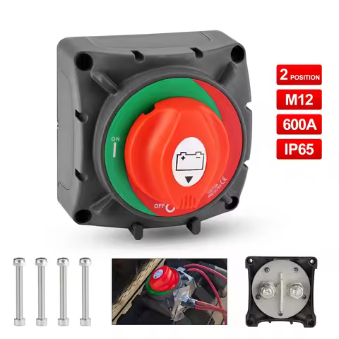 200A 300A 600A Battery Switch 12V 12V Battery Disconnect Isolator Switch 2 and 4 Position Boating Ba